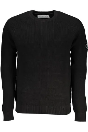 Calvin Klein Homme, Pulls, Noir, Taille: S Pull en coton à col rond avec logo