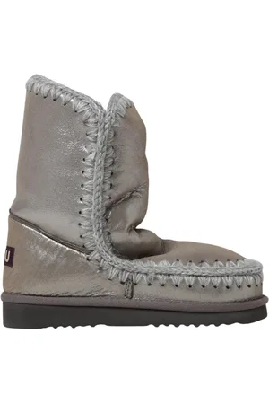 Mou Femme, Chaussures, Gris, Taille: 36 EU Bottines à Bordure Tricot Métallique