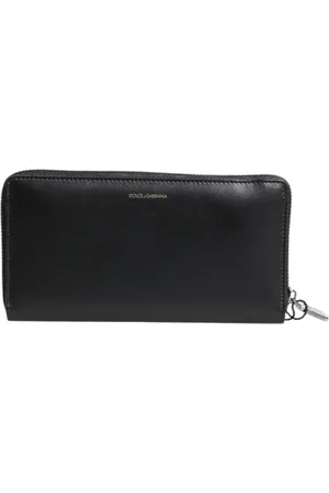 Dolce & Gabbana Homme, Accessoires, Noir, Taille: ONE Size Portefeuille Continental Homme en Cuir Exotique Gaufré
