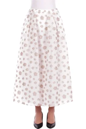 Emporio Armani Femme, Jupes, Blanc, Taille: 38 FR Jupe Blanche avec Poches Latérales à Fermeture Éclair
