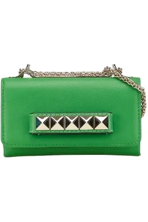 VALENTINO Femme, Pre-owned, Vert, Taille: ONE Size Pre-owned Cuir sacs-bandouliere