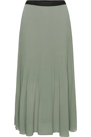 INWEAR Femme, Jupes, Vert, Taille: 42 FR Jupe Midi Plissée