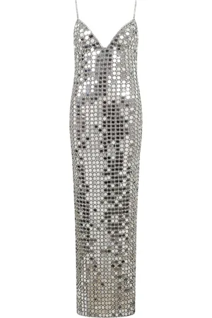 Retrofete Femme, Robes, Gris, Taille: 40 FR Robe longue ajustée avec décorations en plexiglas