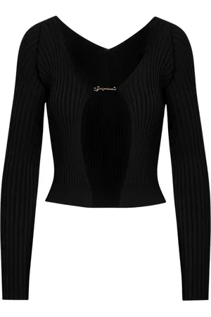 Jacquemus Femme, Pulls, Noir, Taille: 38 FR Gilet Court Tricot