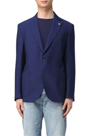 Manuel Ritz Homme, Vestes, Bleu, Taille: L Blazer Bleu Ajusté pour Homme