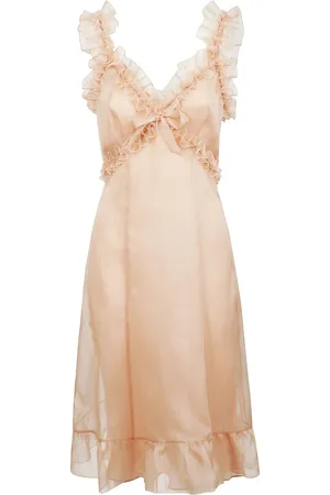 Alessandra Rich Femme, Robes, , Taille: 40 FR Robe midi en soie avec volants