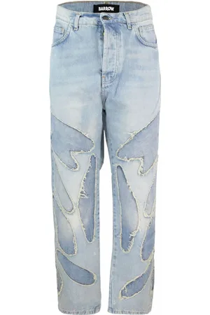 BARROW Homme, Jeans, Bleu, Taille: W31 Jean droit bleu avec patch en denim clair