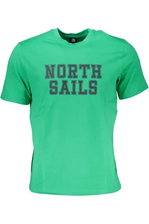 North Sails Homme, Tops, Vert, Taille: XL T-shirt en coton vert avec logo imprimé