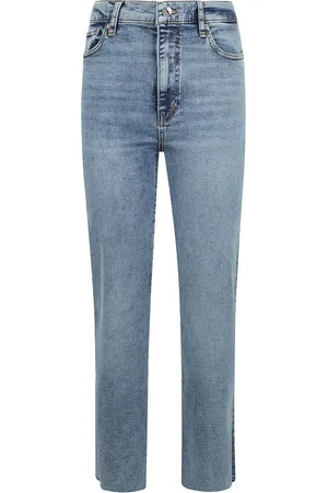 Frame Femme, Jeans, Bleu, Taille: W30 Jean Slim Sleek avec Ourlet Brut