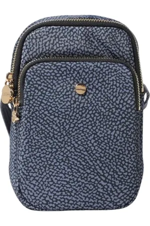 Borbonese Femme, Sacs, Bleu, Taille: ONE Size Sac à Dos en Cuir Bleu avec Plusieurs Compartiments