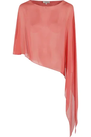 ANTONELLI Femme, Vestes, Rouge, Taille: ONE Size Étole Soie Corail Coupe Large