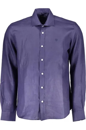 North Sails Homme, Chemises, Bleu, Taille: M Chemise élégante en lin bleu