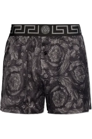 VERSACE Homme, Vêtements de nuit et de détente, Noir, Taille: S Short de pyjama en soie