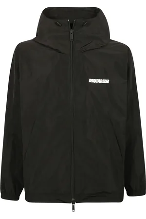 Dsquared2 Homme, Vestes, Noir, Taille: 2XL Veste Sportive à Fermeture Éclair et Logo Imprimé