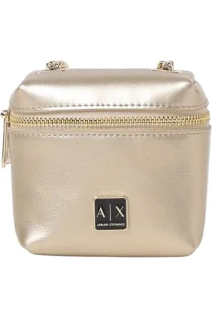 Armani Exchange Femme, Sacs, Jaune, Taille: ONE Size Sac à bandoulière noir en chaîne métallique