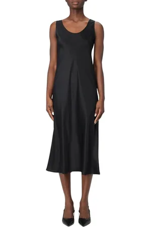 Max Mara Femme, Robes, Noir, Taille: 40 FR Robe Midi en Soie Marron