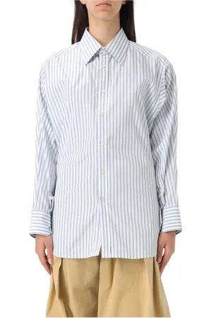 Maison Margiela Femme, Blouses et Chemises, Blanc, Taille: 44 FR Chemise en coton rayée