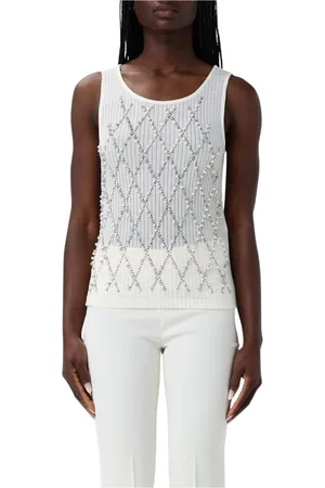 Twin-Set Femme, Tops, Blanc, Taille: 38 FR Élégant Débardeur en Tricot