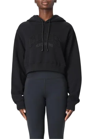 GCDS Femme, Sweatshirts et sweats à capuche, Noir, Taille: 40 FR Pull en Tricot Noir avec Détails Côtelés