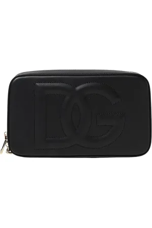 Dolce & Gabbana Femme, Sacs, Noir, Taille: ONE Size Pochette en cuir matelassé avec logo en relief