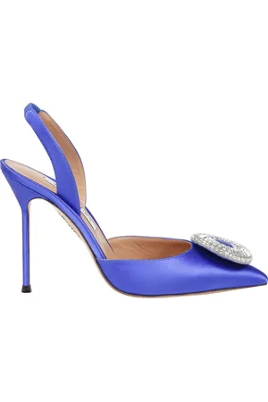 Aquazzura Femme, Chaussures, Violet, Taille: 41 EU Escarpins Stiletto Crystal Hoop Slingback