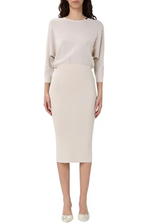 Elisabetta Franchi Femme, Robes, , Taille: 40 FR Élégante Robe Midi en Tricot