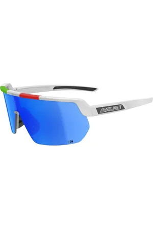 Salice Unisex, Accessoires, Blanc, Taille: ONE Size Lunettes de soleil Blanc/Rw Bleu avec Verre Orange