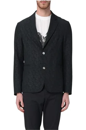 Emporio Armani Homme, Vestes, Noir, Taille: 2XL Veste noire à zip, style moderne
