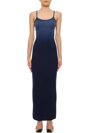 Cotton Citizen Femme, Robes, Bleu, Taille: 42 FR Robe Longue Bleue en Tricot Côtelé