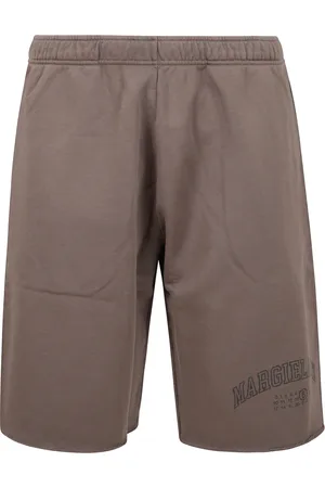Maison Margiela Homme, Shorts, Brun, Taille: M Shorts de sport en coton avec impression et taille élastique