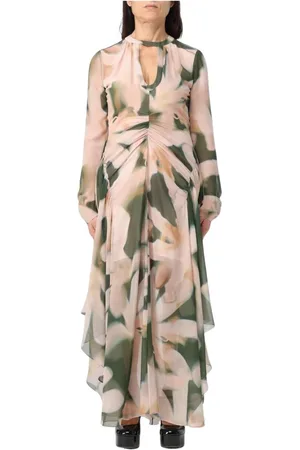 DEL CORE Femme, Robes, Vert, Taille: 40 FR Robe Maxi Florale Verte