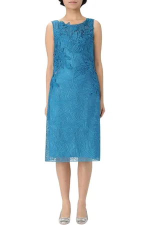 Alberta Ferretti Femme, Robes, Bleu, Taille: 44 FR Robe Longue Turquoise avec Col en V