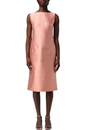Alberta Ferretti Femme, Robes, Rose, Taille: 38 FR Robe Rose en Satin Col Bateau