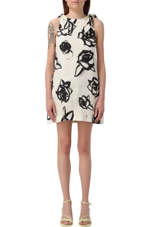 Msgm Femme, Robes, Noir, Taille: 36 FR Élégante Mini Robe Florale Sans Manches