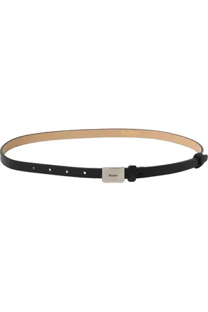 Max Mara Femme, Accessoires, Noir, Taille: S Ceinture en cuir noir avec boucle