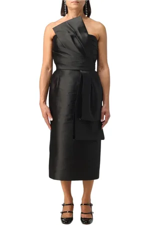 Alberta Ferretti Femme, Robes, Noir, Taille: 38 FR Robe Midi en Soie Noire
