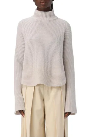 ALYSI Femme, Pulls, Gris, Taille: 38 FR Pull Gris à Col Haut