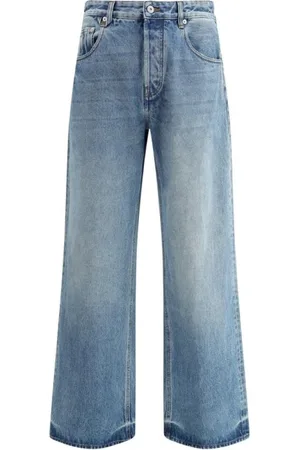 Jacquemus Homme, Jeans, Bleu, Taille: W32 Jean Classique Loose Fit avec Détails en Cuir