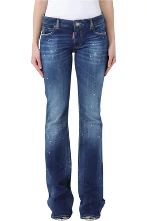 Dsquared2 Femme, Jeans, Bleu, Taille: 40 FR Splatter Bootcut Jeans