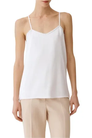 Fabiana Filippi Femme, Tops, Blanc, Taille: 36 FR Débardeur en Soie Blanc Style Élégant