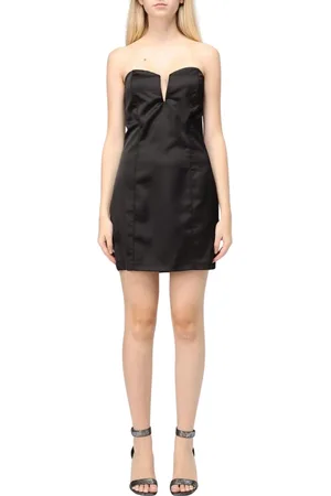 ANIYE BY Femme, Robes, Noir, Taille: 40 FR Robe Mini en Satin Rouge sans Bretelles
