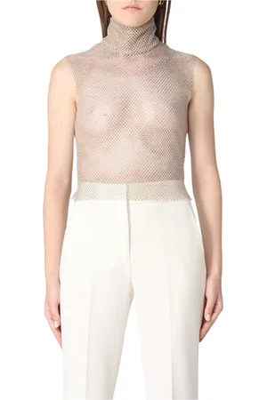GENNY Femme, Tops, Rose, Taille: 42 FR Haut sans manches en maille de cristal rose