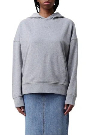 Pinko Femme, Sweatshirts et sweats à capuche, Gris, Taille: 40 FR Sweat Gris Oversized