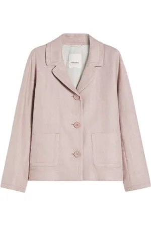Max Mara Femme, Vestes, Violet, Taille: 36 FR Veste Lilas en Mélange de Lin à Bouton Unique