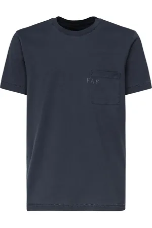 FAY Homme, Tops, Bleu, Taille: M T-shirts et Polos en Coton Bleu