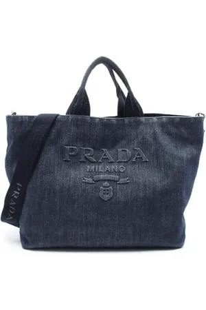 Prada Femme, Pre-owned, Bleu, Taille: ONE Size Pre-owned Denim sacs-prada