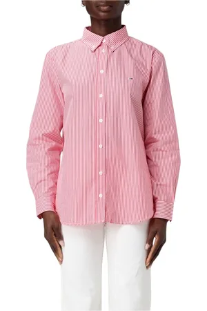 Tommy Hilfiger Femme, Blouses et Chemises, Rose, Taille: 38 FR Chemise Décontractée Multicolore Élégante