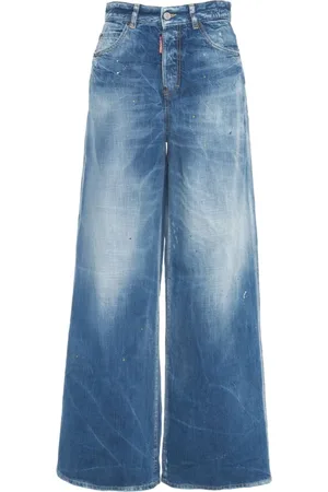 Dsquared2 Femme, Jeans, Bleu, Taille: 34 FR Jean Large Bleu Délavé