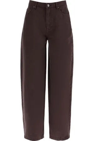 ROTATE Femme, Pantalons, Brun, Taille: W30 Pantalon large en coton biologique