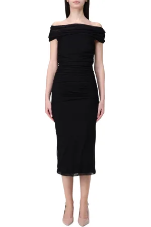 HANITA Femme, Robes, Noir, Taille: 36 FR Robe Midi en Maille Orange